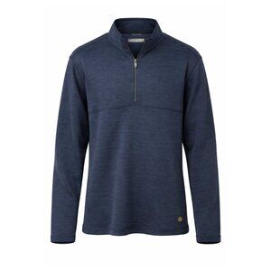 NWOT Solaris Navy/Blue Heather Men's Mock Collar Pullover w/zipper XL